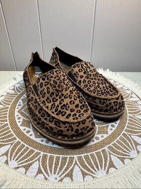 ARIAT Women's "Likely Leopard Cruiser" Slip On LOAFERS Shoes Brown & Black 7